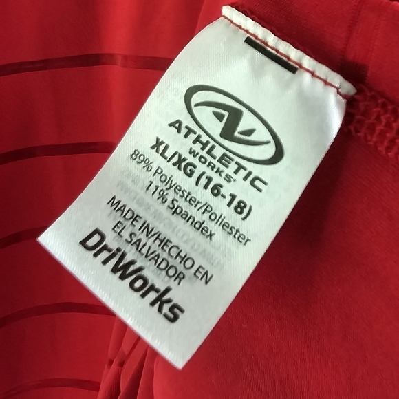 Athletic Works Tank Top Womens XL Red Sheer Striped Racerback Havana - Picture 3 of 8